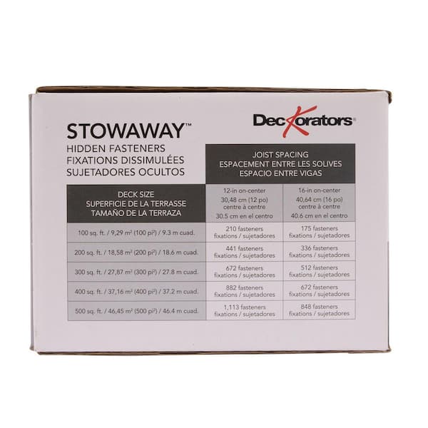 Deckorators Stowaway Steel Deck Fasteners-Includes Preset