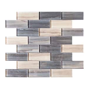 New Moon Blue 11.875 in. x 11.625 in. Interlocking Glossy Glass Mosaic Tile (0.958 sq. ft./Each)