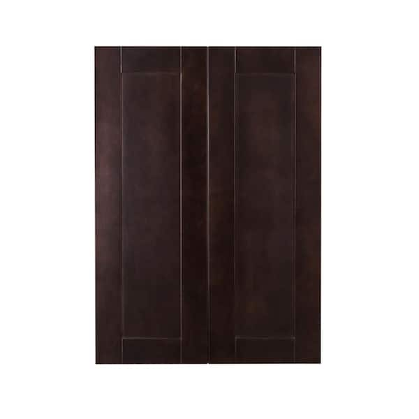 LIFEART CABINETRY Anchester Assembled 27 in. x 42 in. x 12 in. Wall Cabinet with 2 Doors 3 Shelves in Dark Espresso