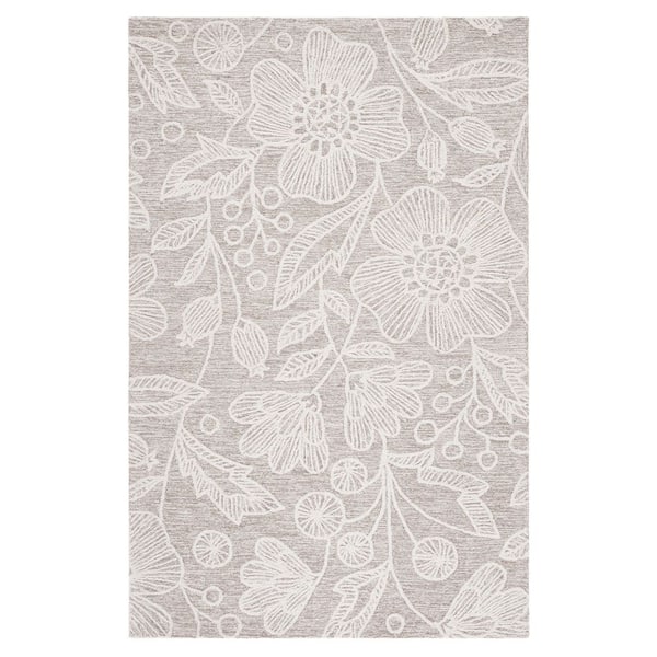 SAFAVIEH Jardin Natural/Ivory 4 ft. x 6 ft. Floral Area Rug