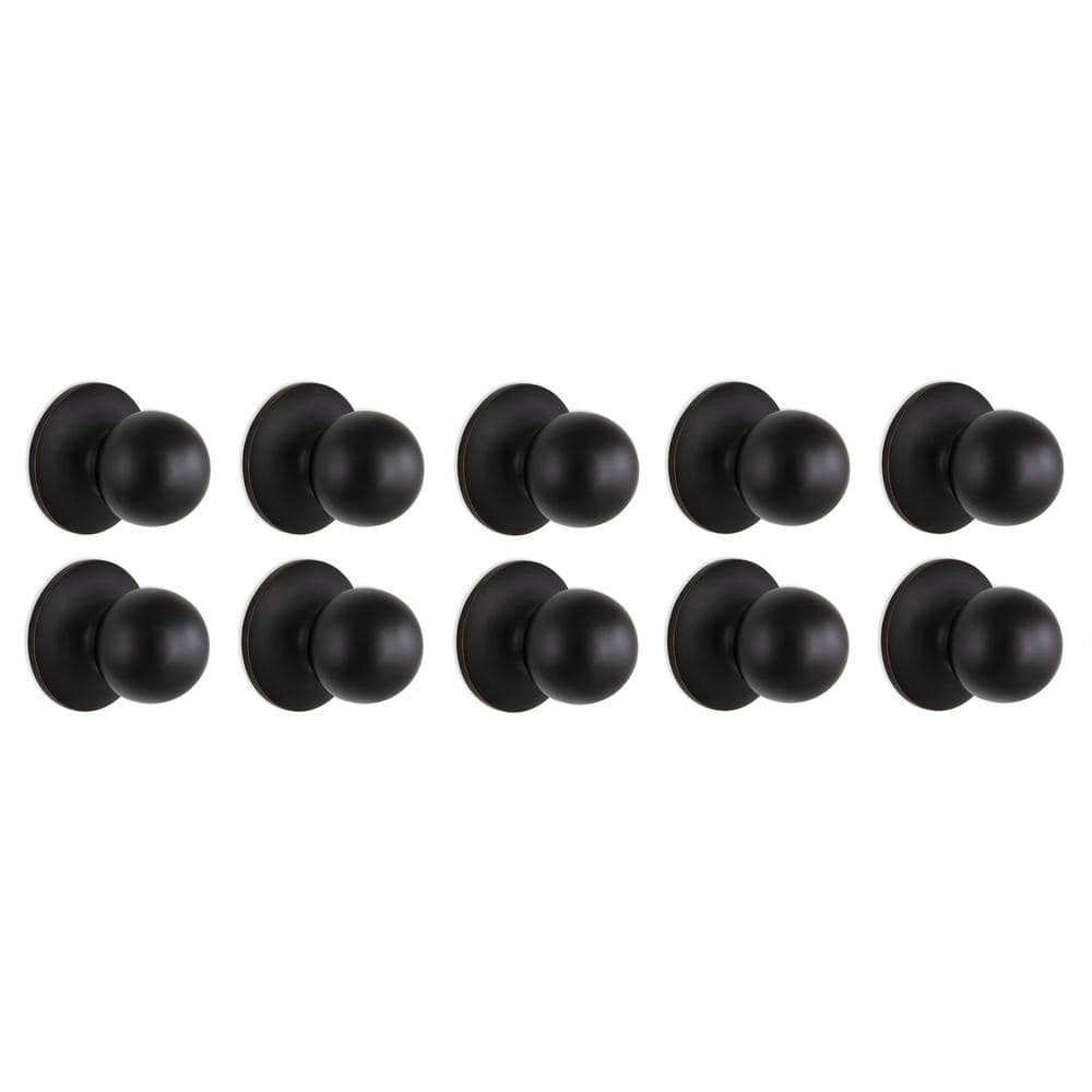 Saturn Aged Bronze Hall/Closet Door Knob (10-Pack)