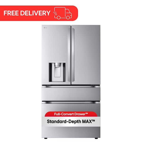 29 cu. ft. SMART Standard Depth MAX French Door Refrigerator with Full Convert Drawer in PrintProof Stainless Steel