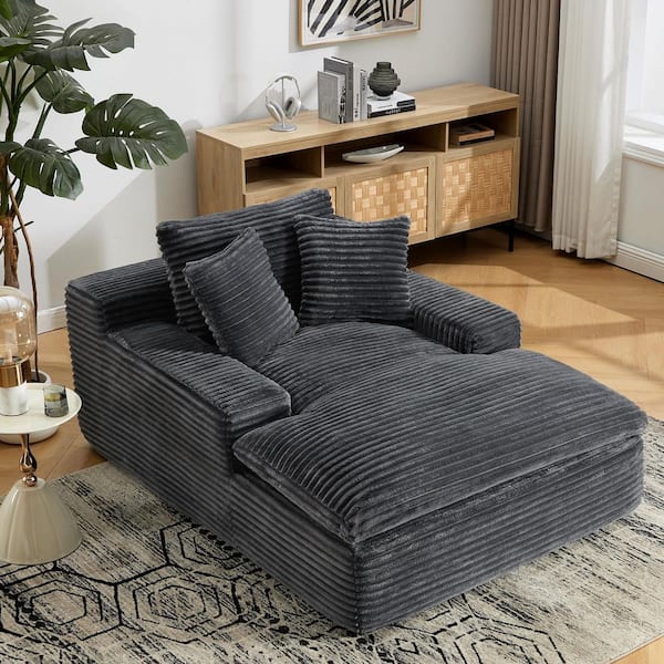 Hochwertiges 67 in. Square Arm Plush Polyester Upholstered