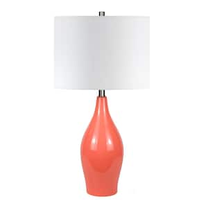 Bella 28-1/2 in. Table Lamp in Living Coral