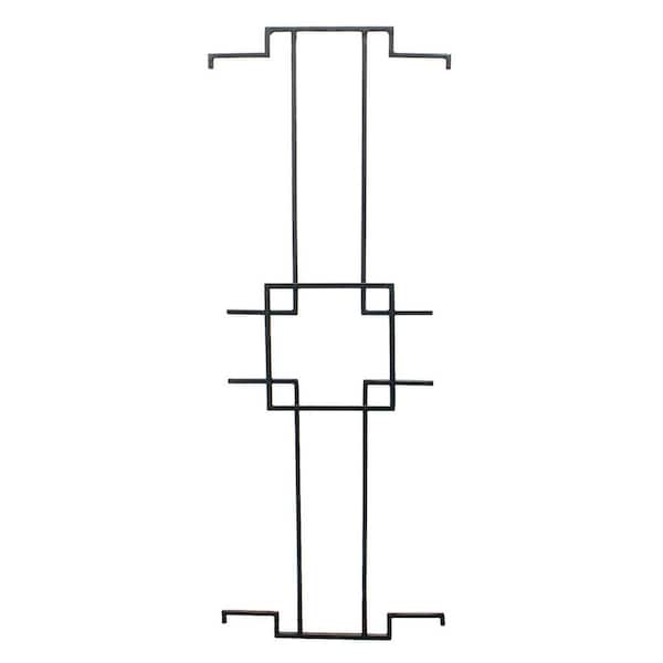 ACHLA DESIGNS 48 in. Tall, Graphite Powder Coat Finish, Square-On-Squares Modern Center Link Garden Trellis