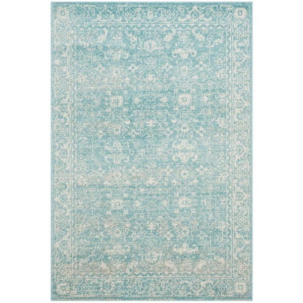 SAFAVIEH Evoke Light Blue/Ivory 5 ft. x 8 ft. Border Area Rug