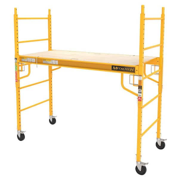 Jobsite 6 ft. Baker Style Rolling Scaffold Platform, 1100 lbs. Load Capacity, Steel, 6 ft. W x 6.25 ft. H x 2.5 ft. D