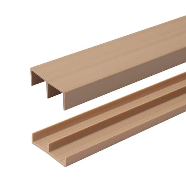 Outwater 3/4 in. D x 1-13/16 in. W x 36 in. L Beige Styrene Plastic Sliding Bypass Track Moulding Set for 3/4 in. Doors(1-Pack)