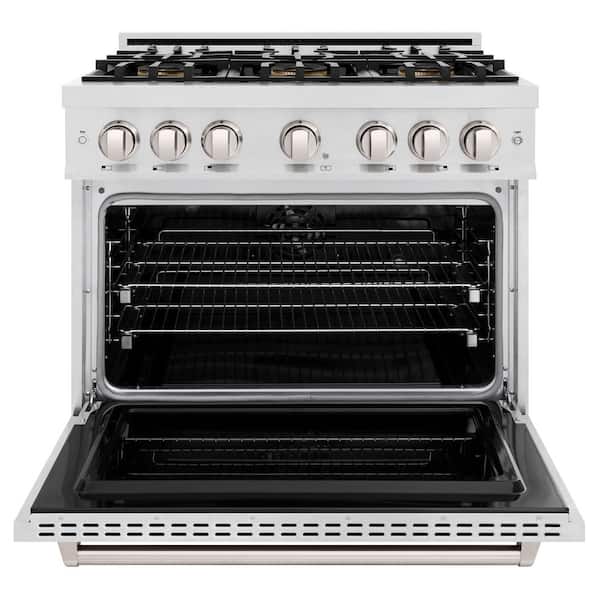 36 in. 5.2 cu. ft. Classic Dual Fuel Range with 6 Burner DuoPro Cooktop and Electric Convection Oven in Satin Stainless