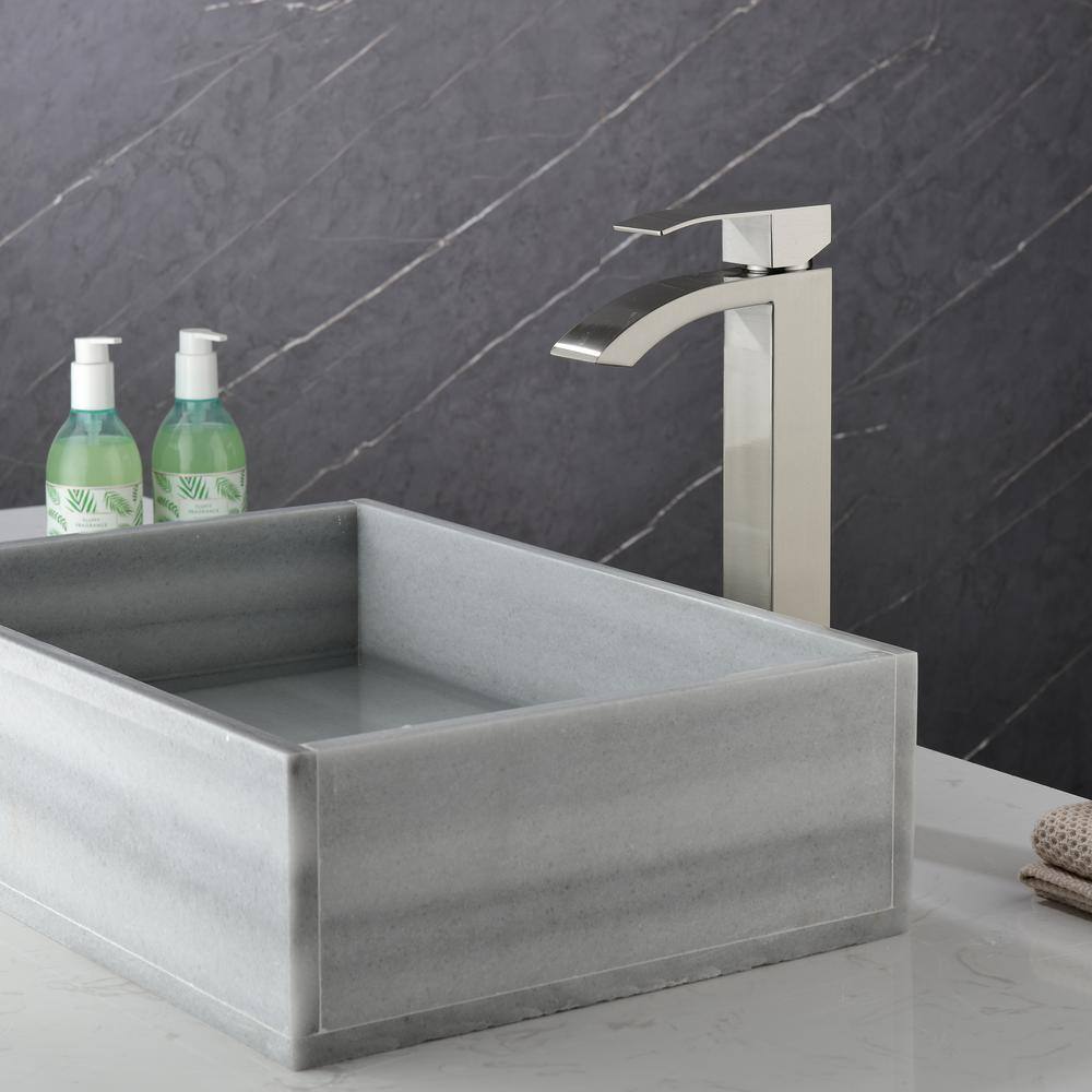 Brushed Gold Tall Brass Single Handle Vessel Faucet