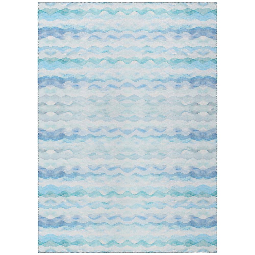 Surfside 8 ft. x 10 ft. Blue Geometric Indoor/Outdoor Area Rug