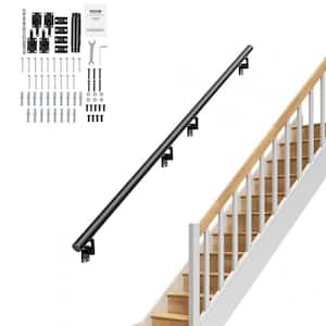 Handrail Stair Railing 7 in. H x 84.6 in. W Wall Mount Handrails Black Aluminum Alloy handrails for indoor stairs