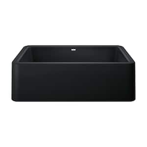 IKON Black Granite Composite 33 in. Single Bowl Farmhouse Apron Kitchen Sink