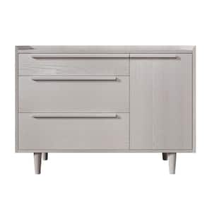 Modern Style Gray 3 Drawers 45.3 in. Wide Dresser with Solid Wood Legs