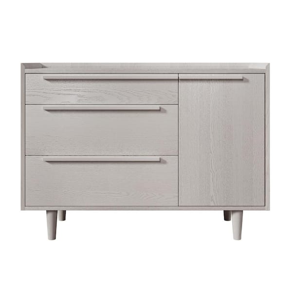 JASIWAY Modern Style Gray 3 Drawers 45.3 in. Wide Dresser with Solid Wood Legs