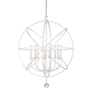 Tull 8-Light Matte White Indoor Candle Chandelier with No Bulbs Included
