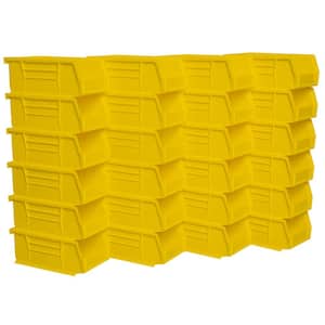 AkroBin 4.1 in. 10 lbs. Storage Tote Bin in Yellow with 0.2 Gal. Storage Capacity (24-Pack)