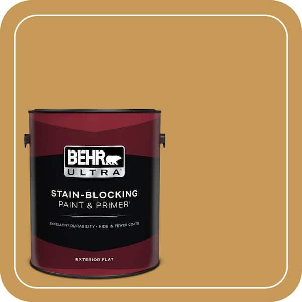 BEHR ULTRA 1 gal. #PMD-104 Amber Glass Flat Exterior Paint & Primer