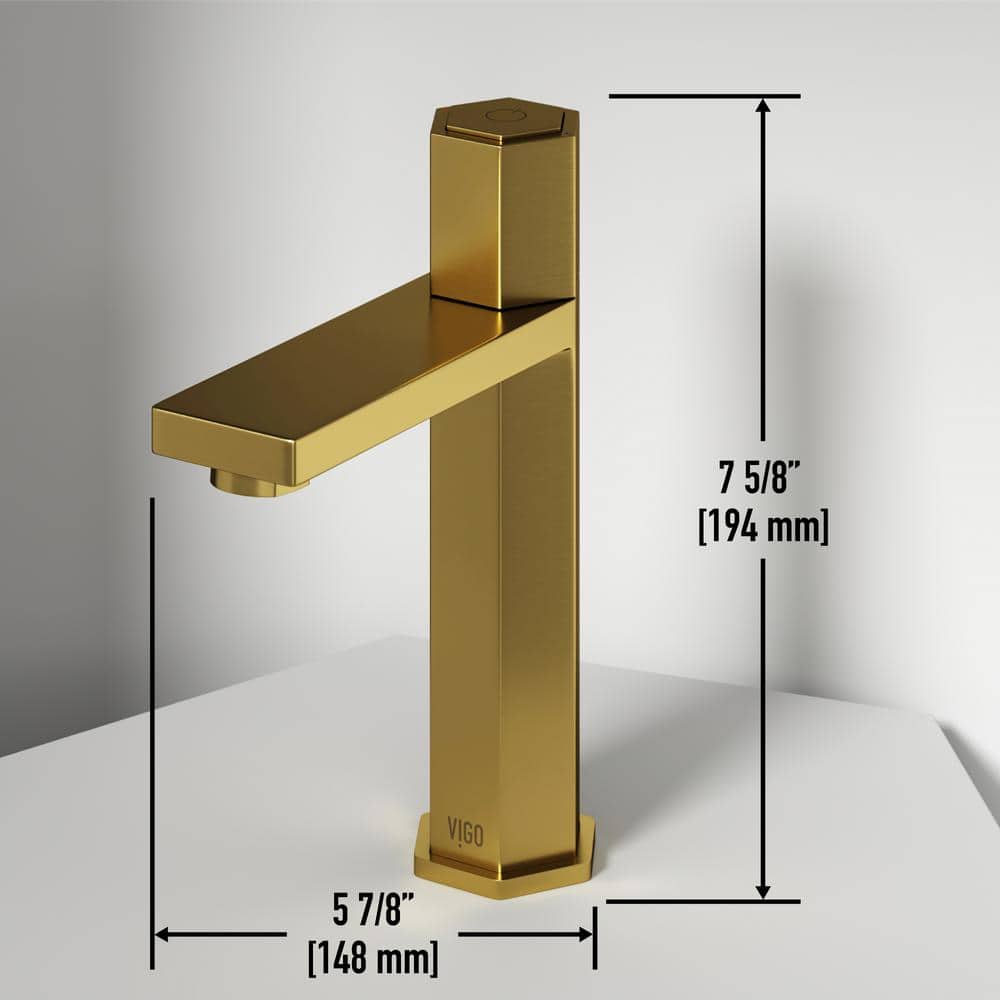 Matte Brushed Gold Single Handle Bathroom Faucet