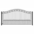 St. Louis 14 ft. x 6 ft. Black Steel Single Swing Driveway Fence Gate
