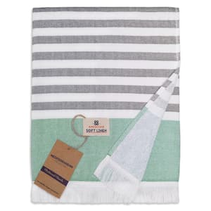 Peshtemal Beach Towels, Turkish Terry 35x60 Inches, Decorative Towels, Green