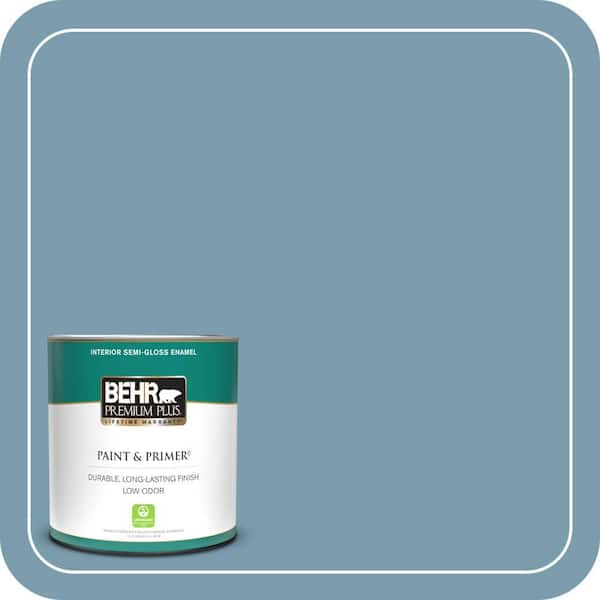 BEHR PREMIUM PLUS 1 qt. #550F-4 Cool Dusk Semi-Gloss Enamel Low Odor Interior Paint & Primer