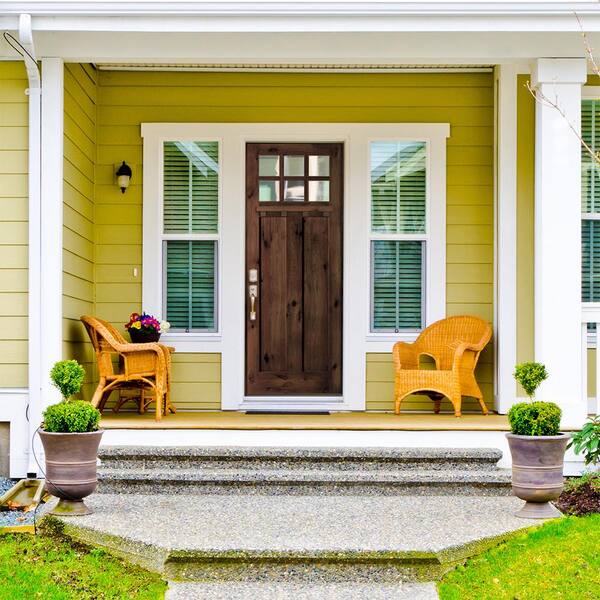 Creative Entryways Craftsman Solid Wood Prehung Front Door with Clear Glass - 42