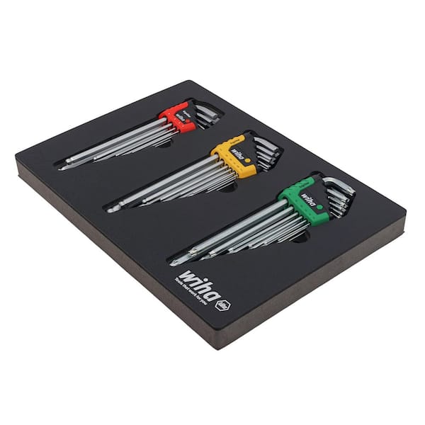 ErgoStar L-Key Tray Set-Hex Metric, Hex SAE, Torx (35-Piece)