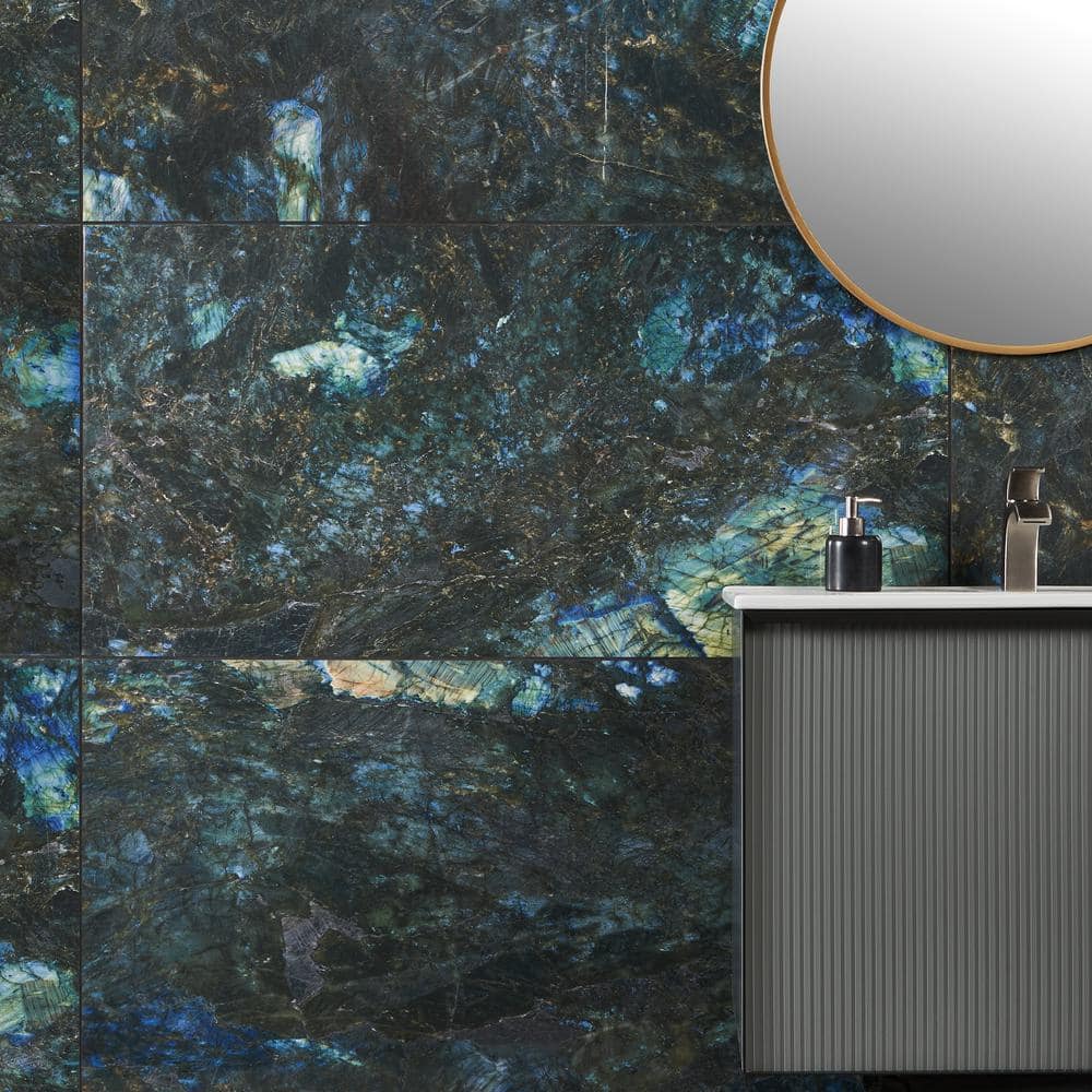 Labrodorite Blue 24" x 48" Polished Porcelain Marble Look Tile