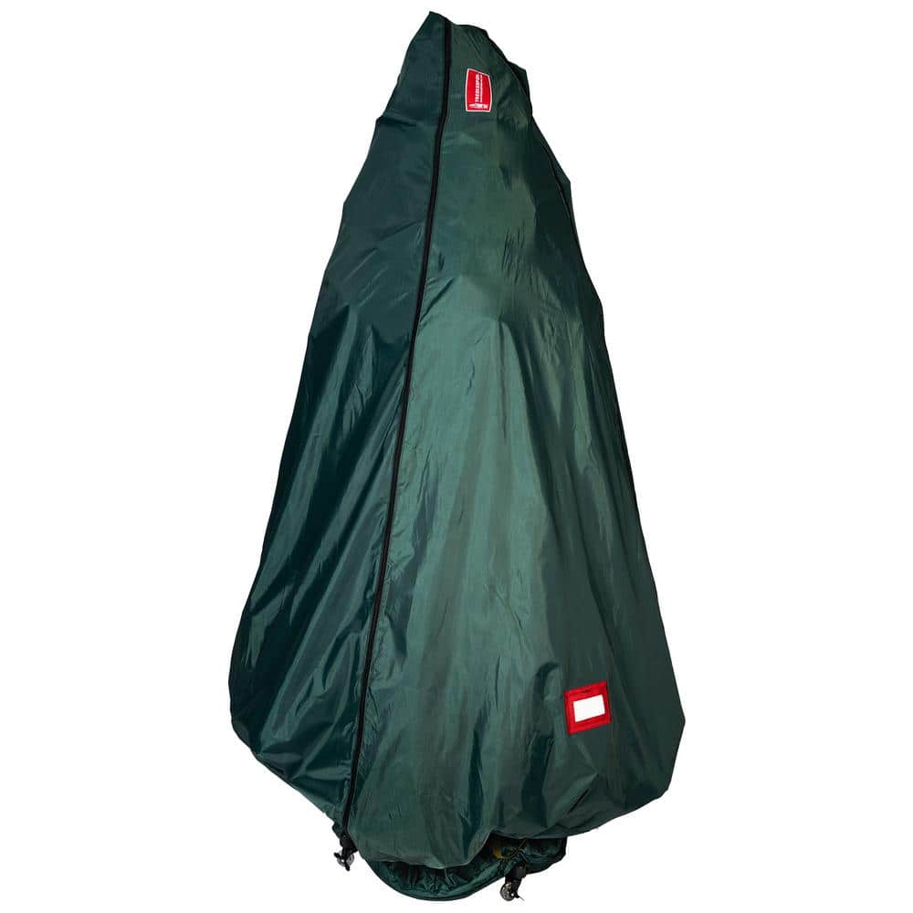 Green Polyester Upright Christmas Tree Storage Bag with Rolling Stand