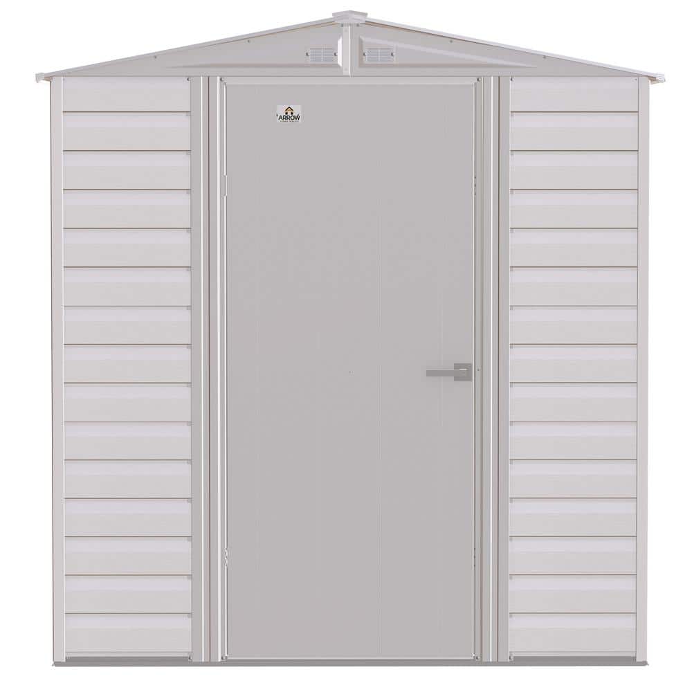 Flute Grey 6x5 Galvanized Steel Storage Shed with Swing Doors