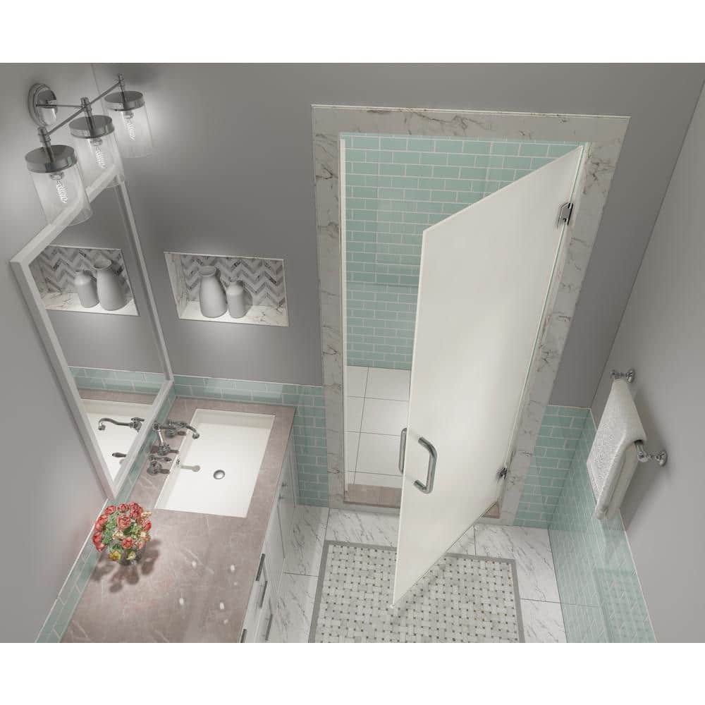 Kinkade XL 80" Polished Chrome Frameless Hinged Shower Door