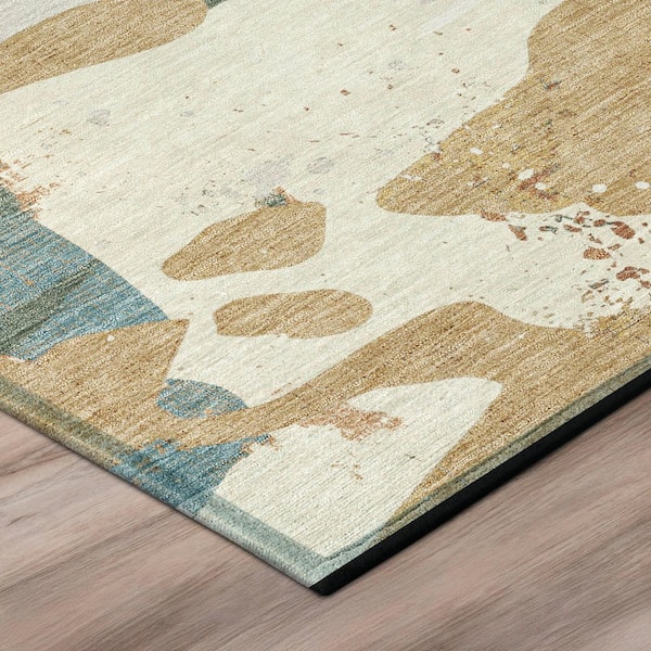 Chantille Machine Washable Indoor/Outdoor Abstract ACN3058 Cream 9 ft. x 12 ft. Area Rug