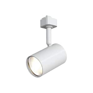 1-Light White Integrated LED Linear Track Lighting Mini-Cylinder Step Head