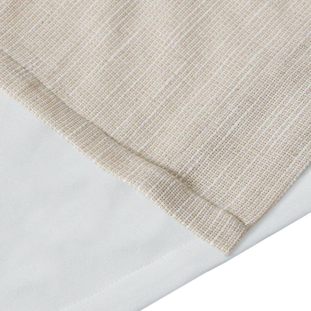 Natural Faux Linen Tab Top Light-Filtering Drapes