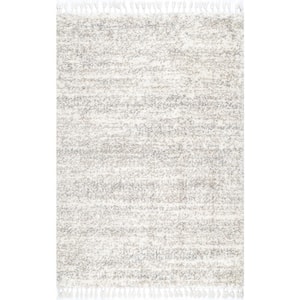 Contemporary Brooke Shag Ivory 10 ft. x 13 ft. Indoor Area Rug