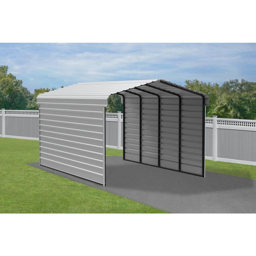 Eggshell 12' x 20' Steel Carport Kit with Black Frame