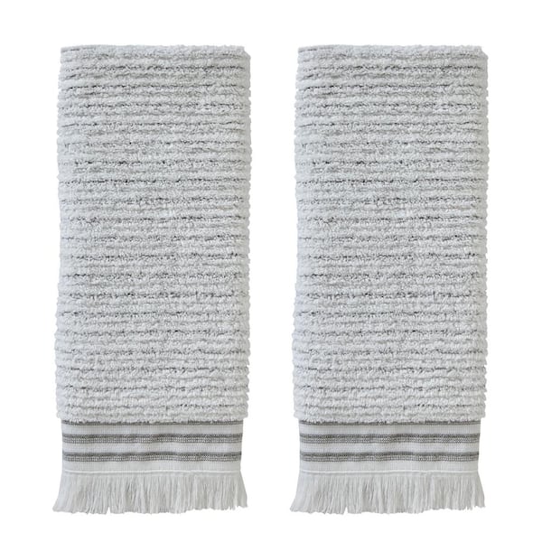 Grey Striped Hand Towel