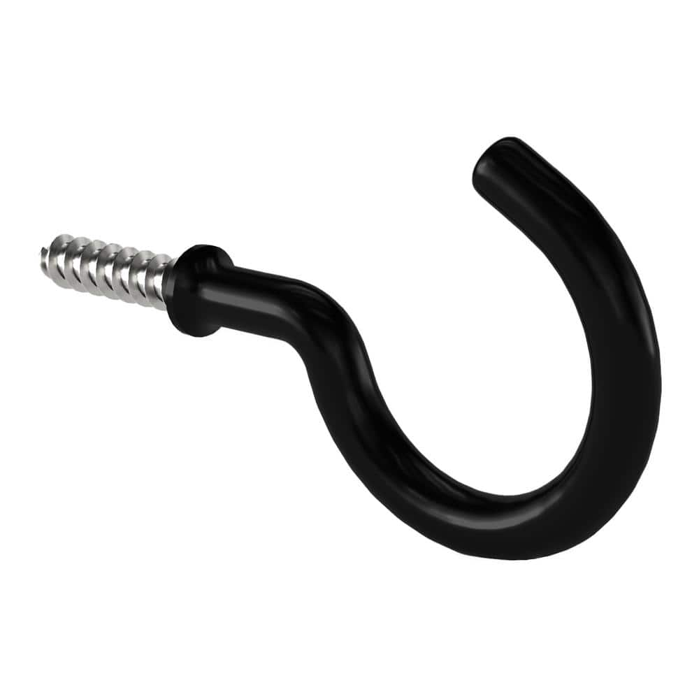 OOK 2-1/4 in. Black Vinyl Cup Hook (10-Pack) 534268 - The Home Depot