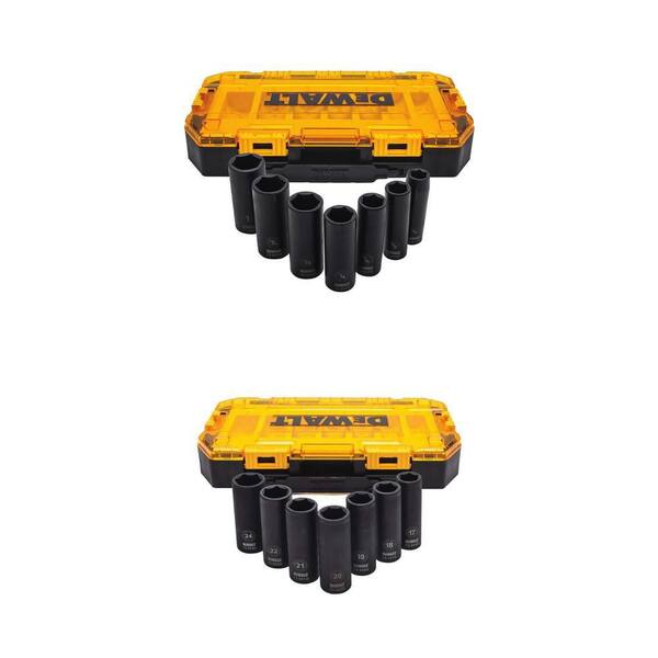 1/2 in. Drive SAE Deep Impact Socket Set (7-Piece) and 1/2 in. Drive Metric Impact Socket Set (7-Piece) Combo