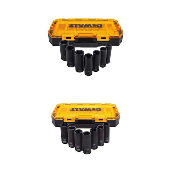 1/2 in. Drive SAE Deep Impact Socket Set (7-Piece) and 1/2 in. Drive Metric Impact Socket Set (7-Piece) Combo