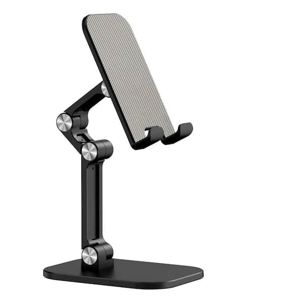 Yichuhaoxi Phone Stand, Adjustable Height and Angle Foldable Cell Phone Stand Holder for Desk in Black