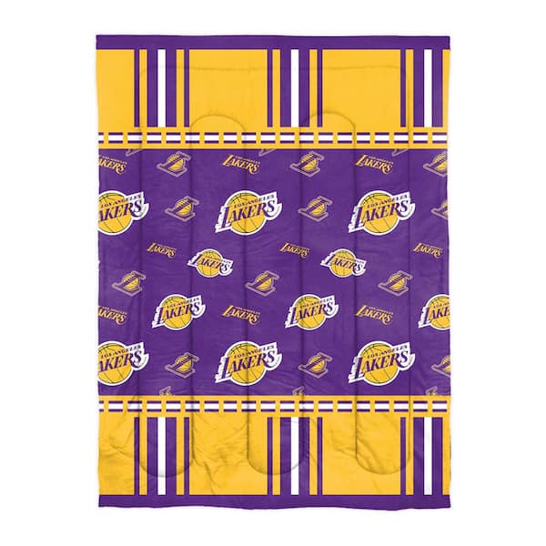 Lakers Rotary 4-Piece Multi Colored Twin Size Polyester Bed In a Bag Set