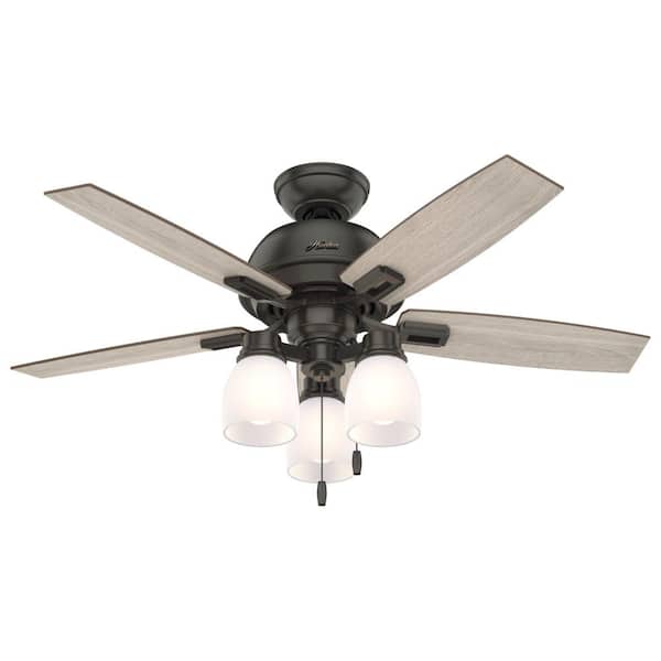 Hunter Donegan 44 in. LED Indoor Noble Bronze Ceiling Fan with Light
