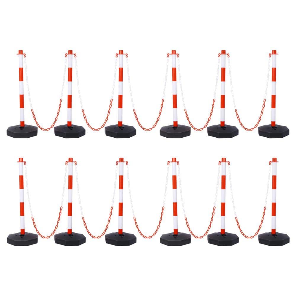 12-Pack Red 11.25 in. x 11.25 in. x 2.7 ft. Composite Fence Picket Post Cones with Fillable Base and 5 ft. Chain price history on PriceWatchPro