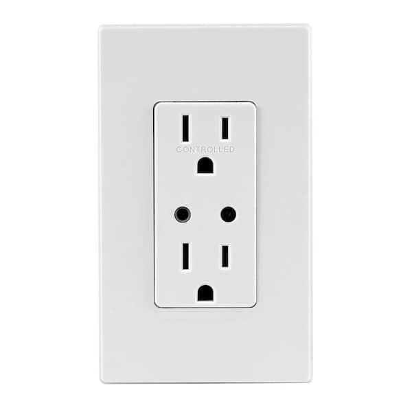 Leviton Z-Wave Enabled 15 Amp Scene Capable Receptacle with LED Locator, White/Ivory/Lite Almond