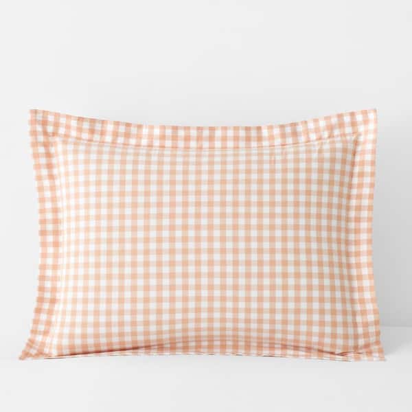 The Company Store Company Cotton Gingham Yarn-Dyed Mango Cotton Percale King Sham