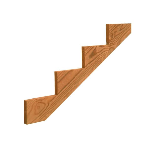 Unbranded 4-Step Cedar-Tone Ground Contact Pressure-Treated Pine Stair Stringer