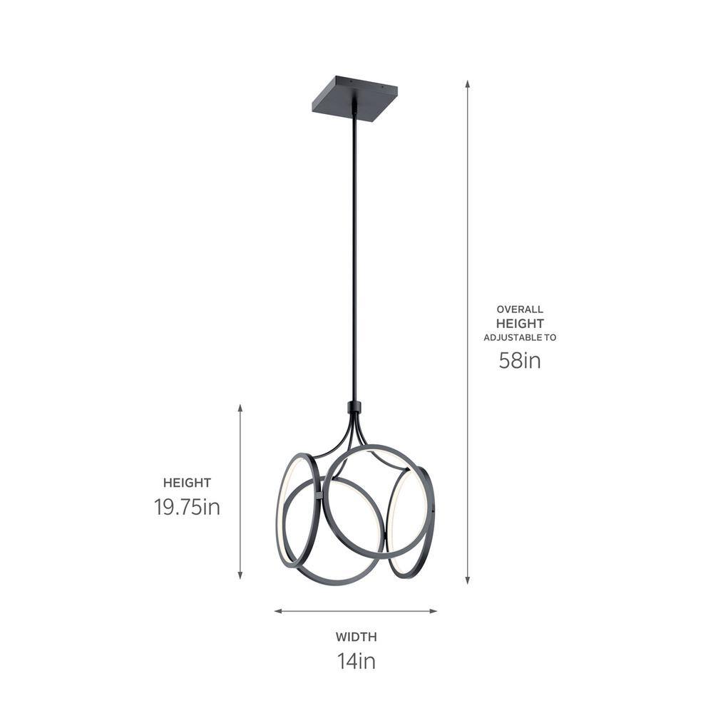 Ciri Matte Black Circular LED Pendant with Soft Glow