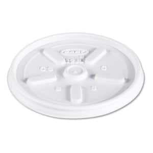 White 1000-Piece Vented Plastic Lids for 6 oz. to 14 oz. Foam Cups, Bowls and Containers Set